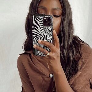 Princess Polly Zebra Print Black and White iPhone 12 Pro Max Case